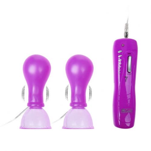 Вакуумные помпы с вибрацией для сосков фиолетовые