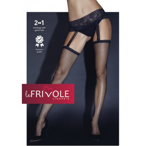 Чулки с черным кружевным поясом S/M