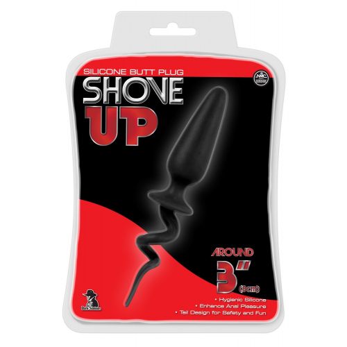 Черная анальная втулка Shove Up Tail Plug