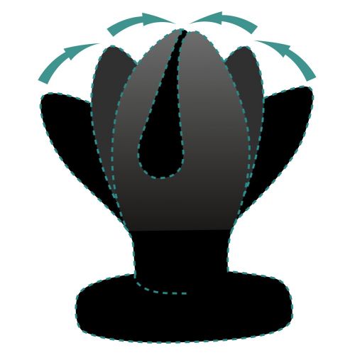 Раскрывающаяся  анальная пробка Dark Lotus с вибро