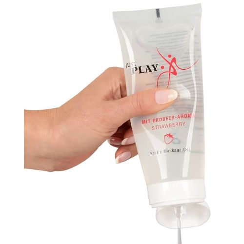 Гель-лубрикант водный для секса и массажа  Just Play с ароматом клубники 200 мл