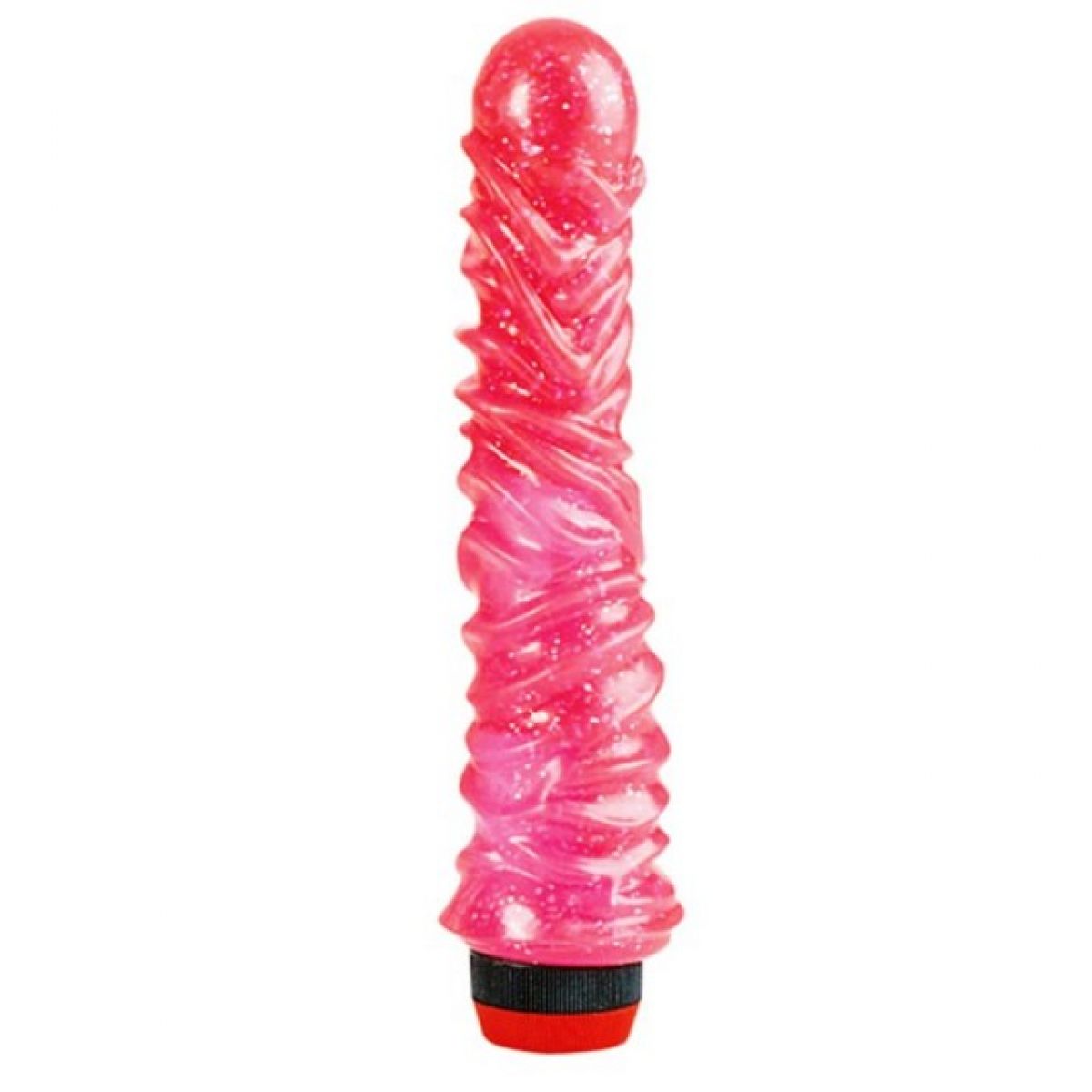 Розовый вибратор с блестками Hot Pinks Twister 8in
