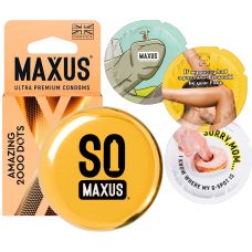 Презервативы в металлическом кейсе Maxus №3 Amazing 2000 Dots точечные