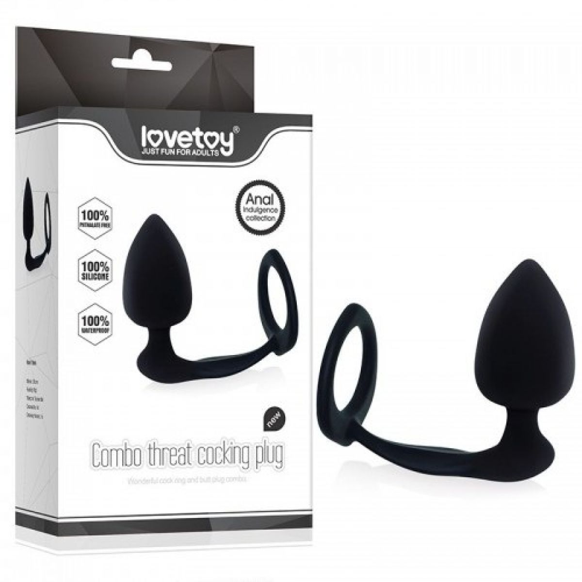 Анальная пробка с кольцом на пенис Combo Threat