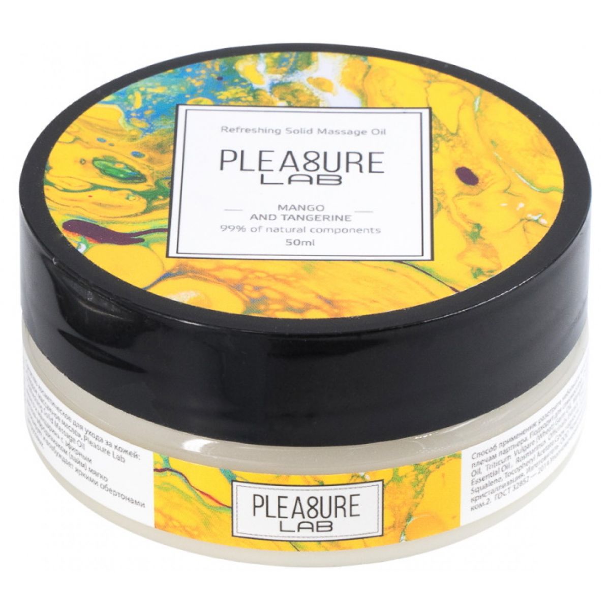 Твердое массажное масло с афродизиаком Pleasure Lab Refreshing манго и мандарин 50 мл