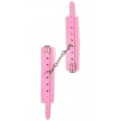 Розовые наручники с металлической цепью Party Hard Calm Pink
