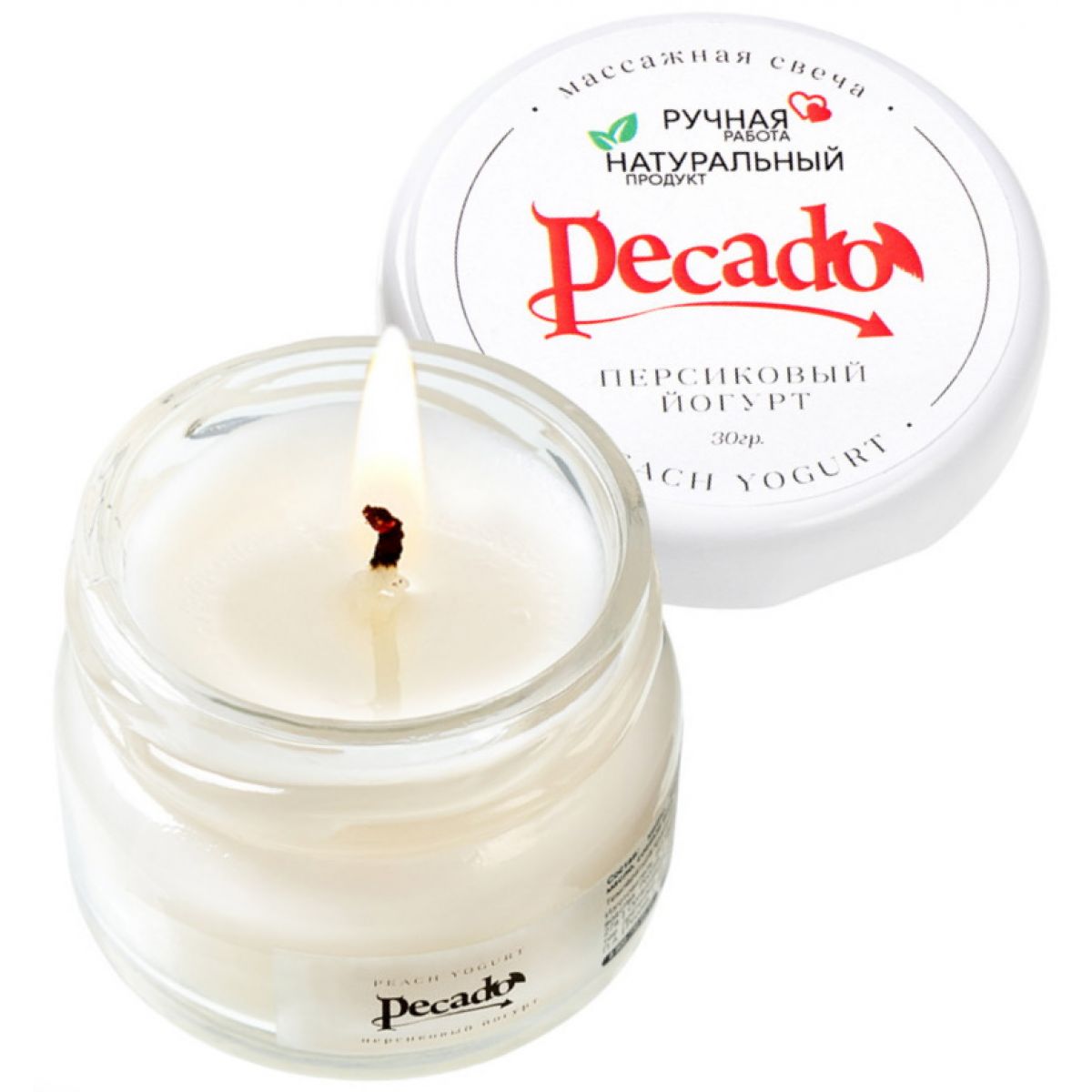 Массажная свеча Персиковый Йогурт Pecado BDSM 30 мл