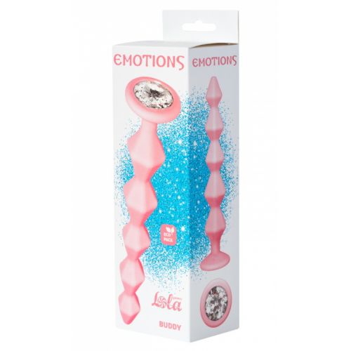 Анальная цепочка с кристаллом Emotions Buddy Pink
