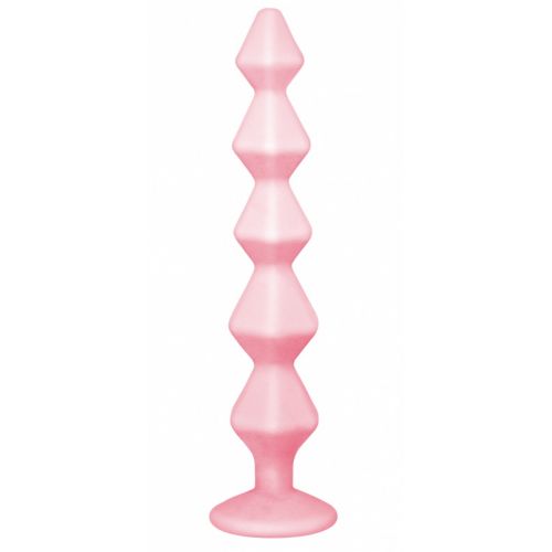 Анальная цепочка с кристаллом Emotions Buddy Pink