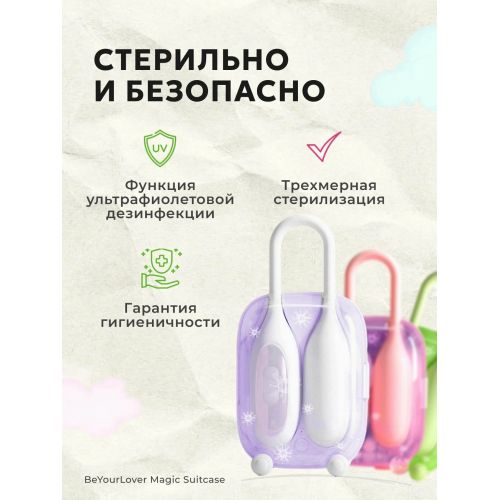 Смарт-вибройяцо 2в1 BeYourLover Magic Suitcase с вакуумным стимулятором и кейсом-чемоданчиком