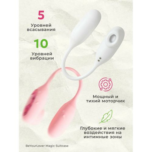 Смарт-вибройяцо 2в1 BeYourLover Magic Suitcase с вакуумным стимулятором и кейсом-чемоданчиком