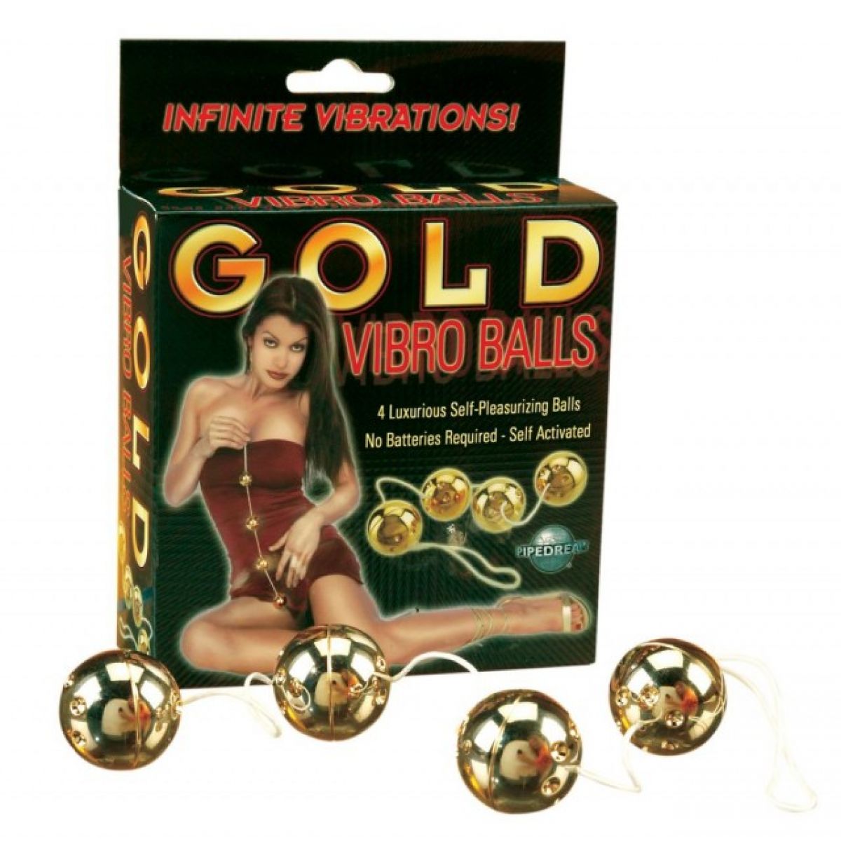 Четыре вагинальных шарика с вибрацией Gold Vibro Balls Set