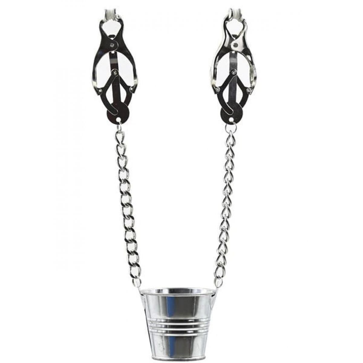 Серебряные клипсы на соски с ведерком на цепях