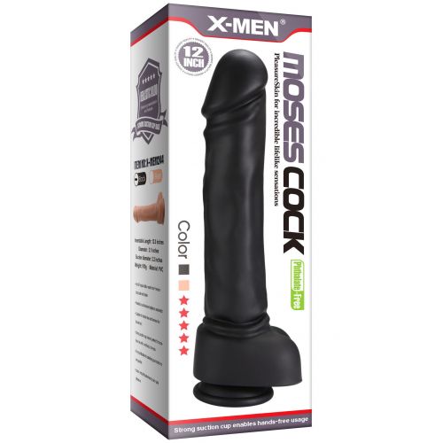 Фаллос-гигант черного цвета X-Men Moses Cock 31 см