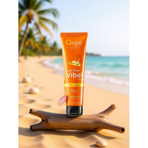 Съедобный лубрикант с возбуждающим эффектом вибрации Orgie Lube Tube Vibe Pina Colada 100 мл