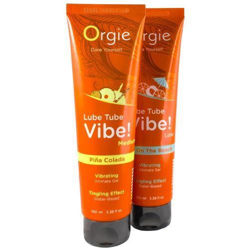 Съедобный лубрикант с возбуждающим эффектом вибрации Orgie Lube Tube Vibe Pina Colada 100 мл