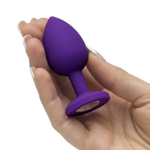 Фиолетовая силиконовая пробка с фиолетовым стразом S