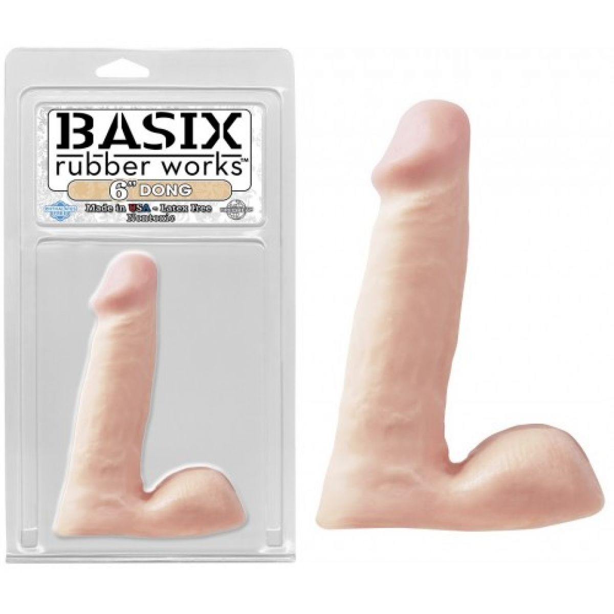 Фаллоимитатор с мошонкой Basix Rubber Works 6 Dong Flesh