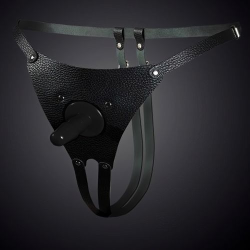 Кожаные трусики со штырьком для страпона Sitabella