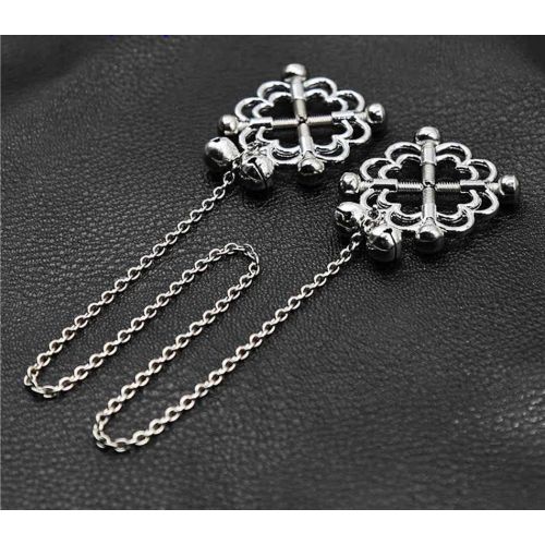 Готические зажимы для сосков на винтах с колокольчиками