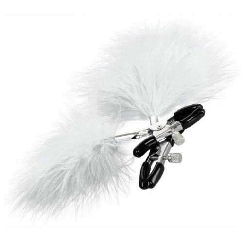 Сексуальные зажимы на соски с белыми перышками