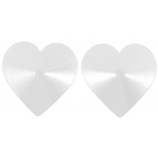 Белые металлические пэстисы сердечки