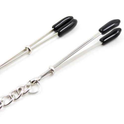 Зажимы серебристые с черными накладками на кончике