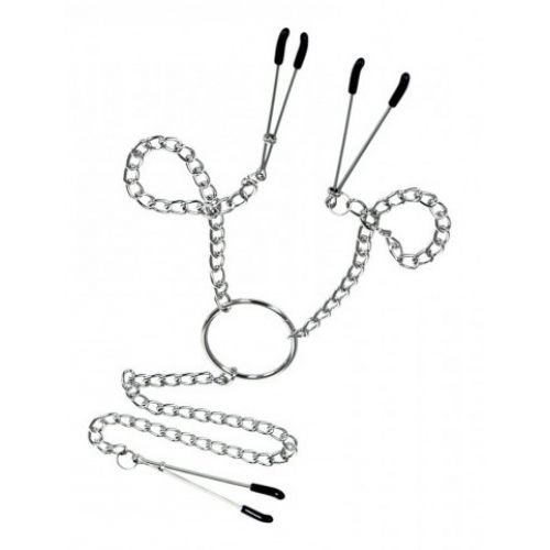 Зажимы серебристые с черными накладками на кончике