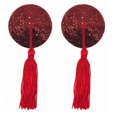 Пэстисы для груди красные с пайетками