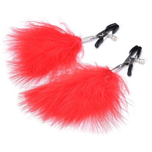 Зажимы на соски с красными перышками