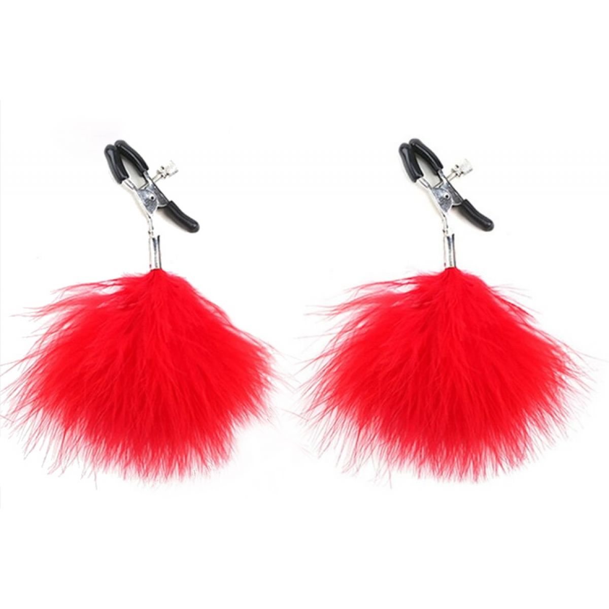 Зажимы на соски с красными перышками