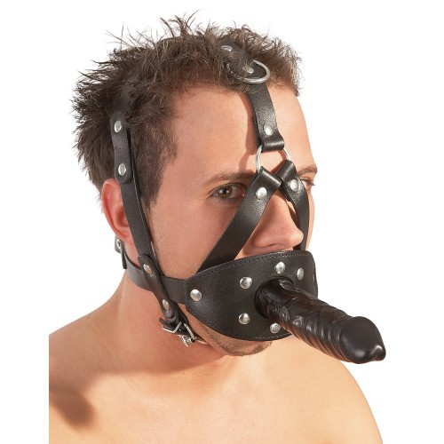 Кляп на сбруе с фаллосом Leder-Kopfgeschirr mit Dildo