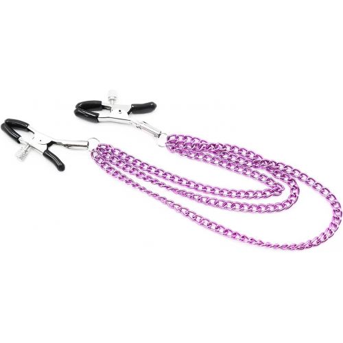 Зажимы для сосков с тройной фиолетовой цепочкой