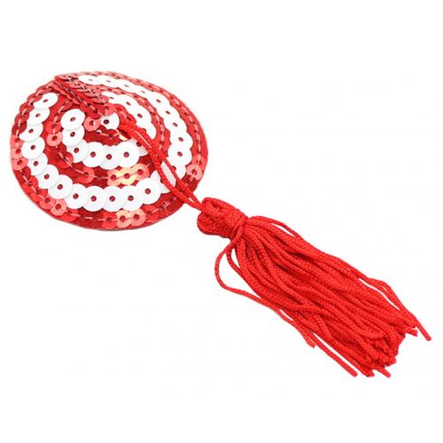 Пэстисы для груди красно-белые с пайетками