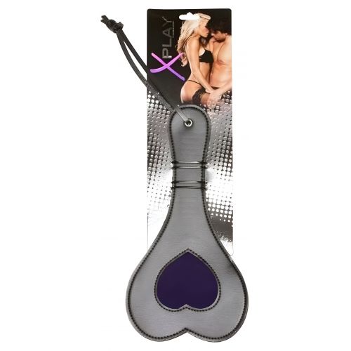 Черный пэдл с фиолетовым сердечком Allure Lingerie X-Play 29 см