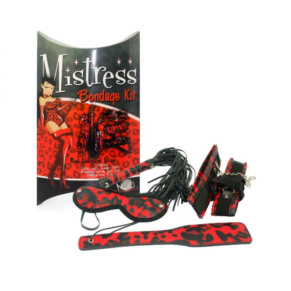 Бондажный набор Mistress Bondagу красный леопард