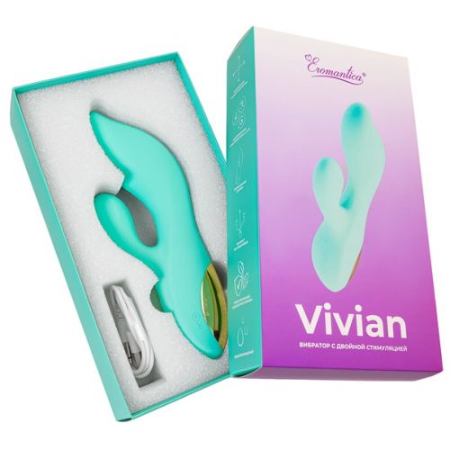 Перезаряжаемый вибратор с клиторальным стимулятором Eromantica Vivian