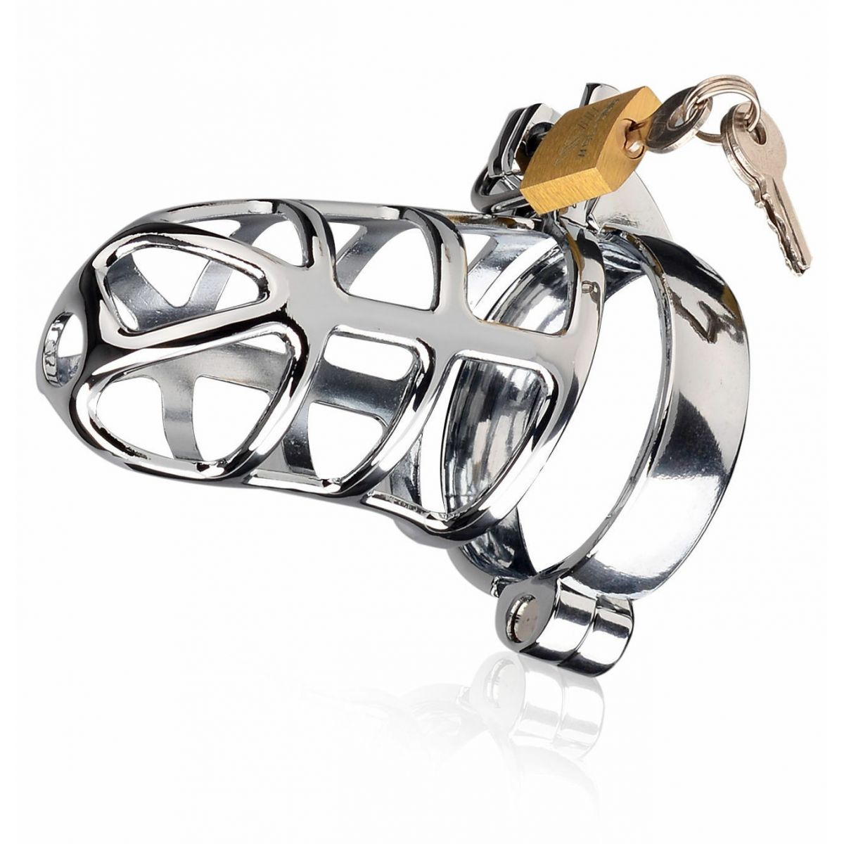 Мужской пояс верности из стали с диаметром запорного кольца 5 см