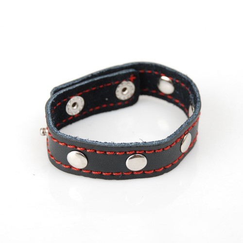 Кожаная утяжка с кнопками черная