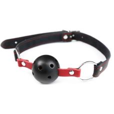 Черный дышащий кляп-шар 