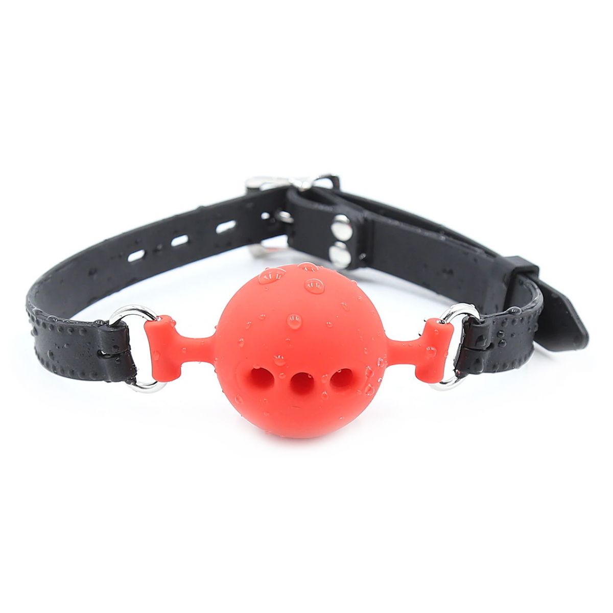 Кляп-шар из медицинского силикона красного цвета М