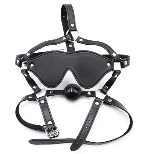БДСМ маска на лицо с кляпом