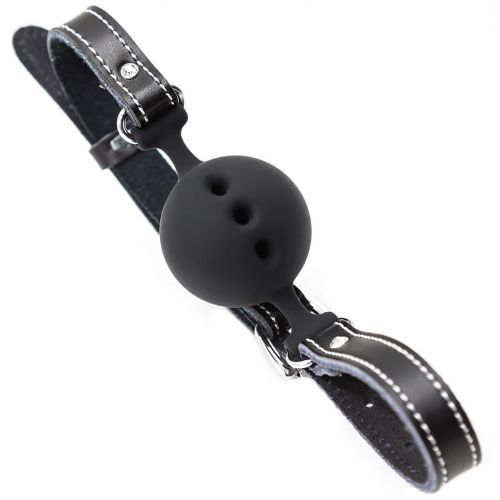 Черный силиконовый кляп-шар М