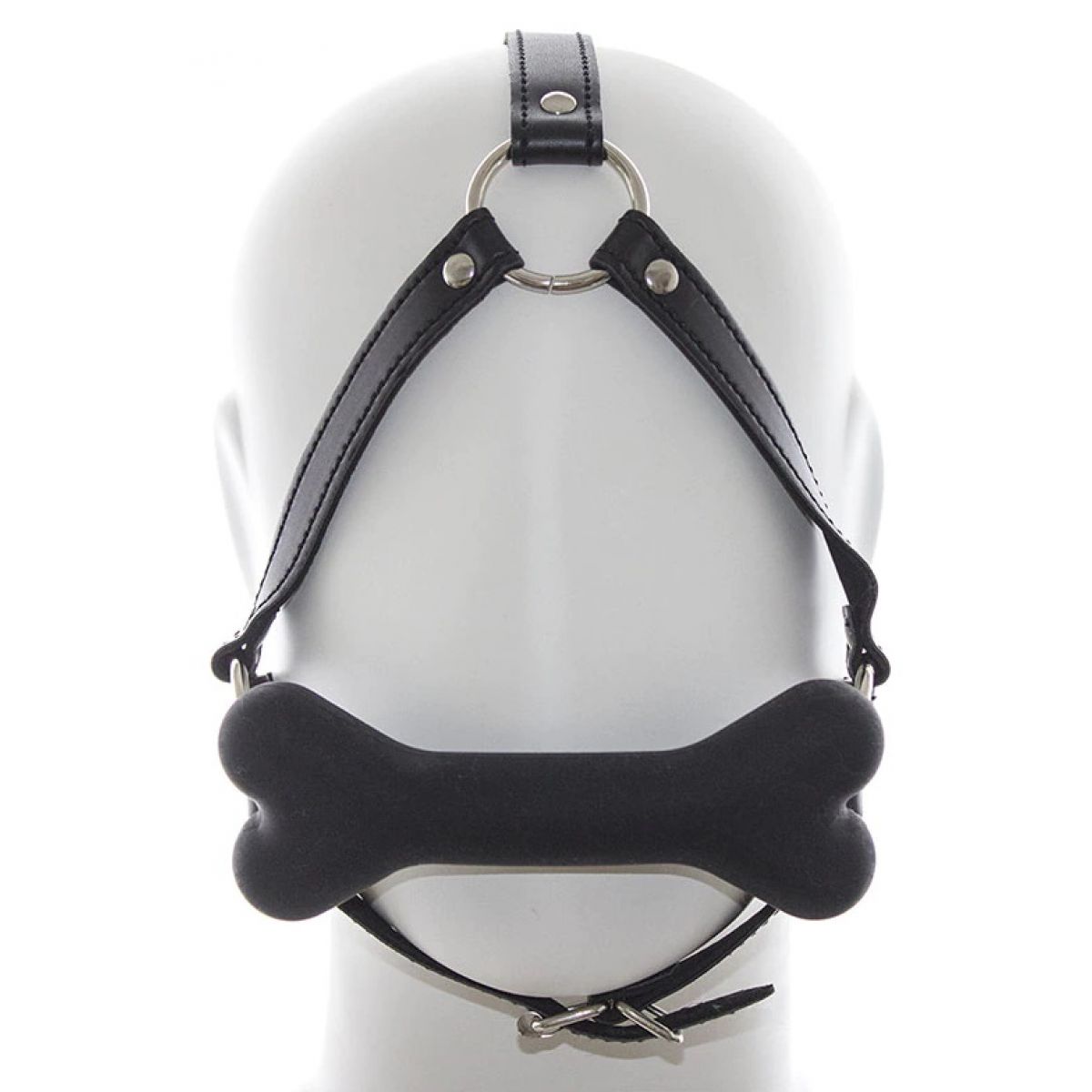 Маска на лицо с черным кляпом-косточкой