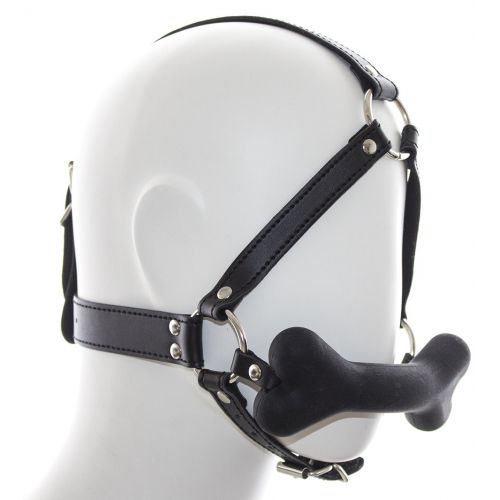 Маска на лицо с черным кляпом-косточкой