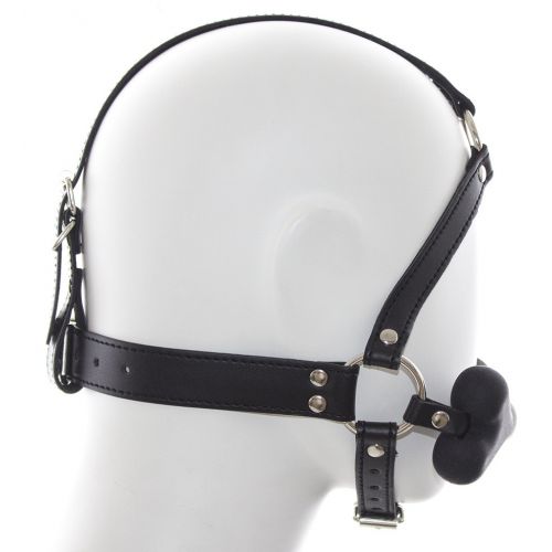 Маска на лицо с черным кляпом-косточкой