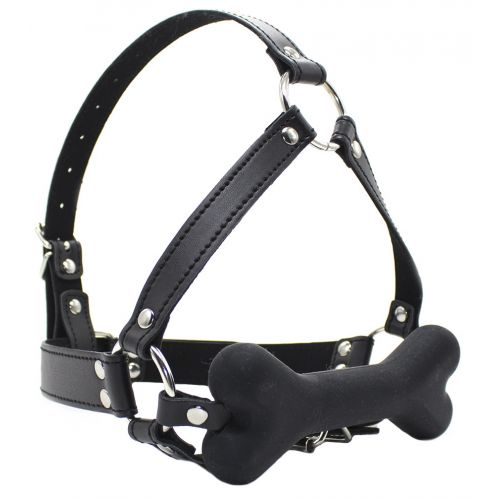 Маска на лицо с черным кляпом-косточкой