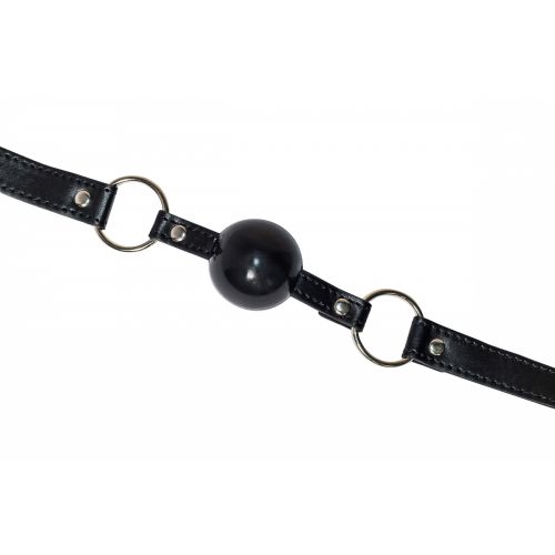 Черный силиконовый кляп-шар с замочком