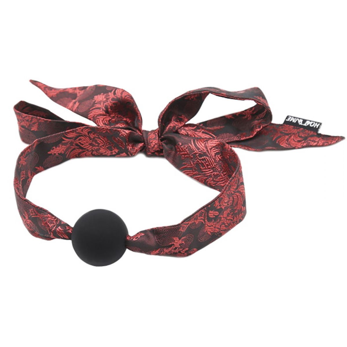 Черный силиконовый кляп-шар на ленте