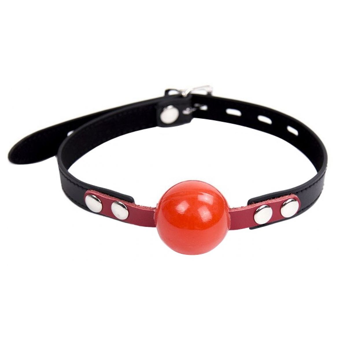 Черно-красный силиконовый кляп-шар